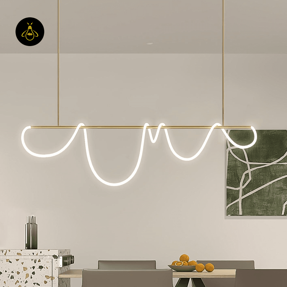 Jagmag Lights Modern Silicone and Metal Chandelier with Adjustable Length, 59.1″ Long, for Contemporary Living Rooms - Fancy and Decorative lights - Brand name jagmag lights