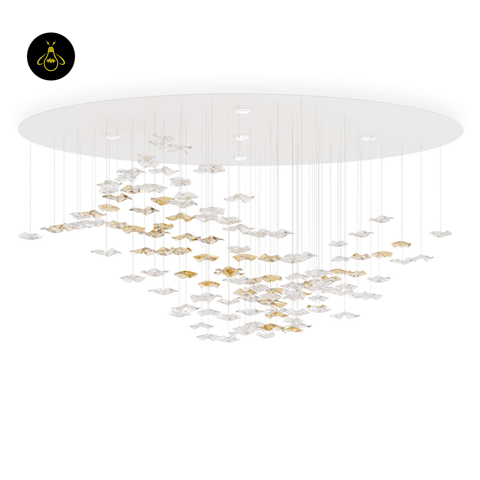 Jagmag Lights Cascading Wave Chandelier with Integrated LED, 29.5″ Diameter, for Living Room or Dining Room - Fancy and Decorative lights - Brand name jagmag lights