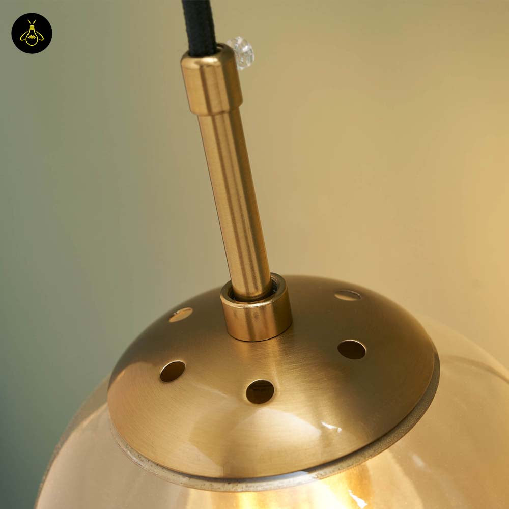 Golden Glass Wall Lamp – Brass Finish | Wall Sconce for Living Room & Bedroom | Jagmag Lights