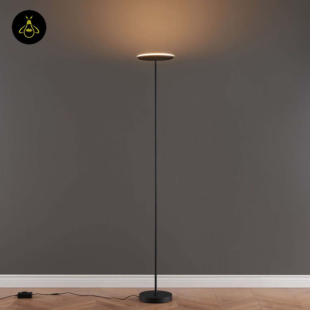 Matte Black Aluminum Floor Lamp – Adjustable Head, Dimmable | Black Floor Lamp for Living & Bedroom | Jagmag Lights