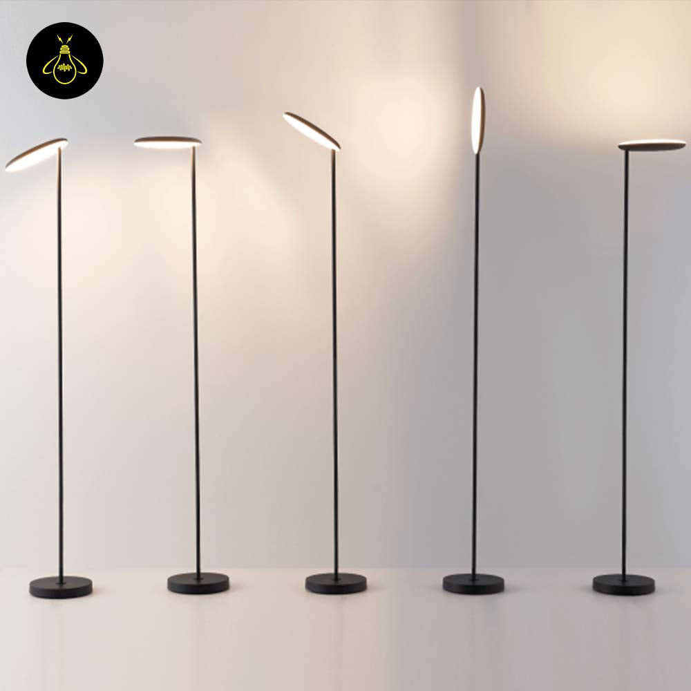 Matte Black Aluminum Floor Lamp – Adjustable Head, Dimmable | Black Floor Lamp for Living & Bedroom | Jagmag Lights