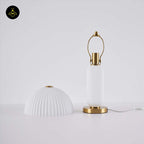 Stainless Steel Vintage Table Lamp – Adjustable Amber Glass Shade | Vintage Table Lamp for Living Room & Bedroom | Jagmag Lights