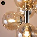 Amber Glass Floor Lamp – Chrome Frame | Amber Glass Floor Lamp for Living Room | Jagmag Lights