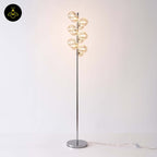 Amber Glass Floor Lamp – Chrome Frame | Amber Glass Floor Lamp for Living Room | Jagmag Lights