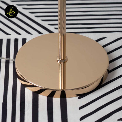 Gilded Stainless Steel Floor Lamp – Amber Glass Spheres | Gilded Floor Lamp for Living Rooms, Bedrooms | Jagmag Lights