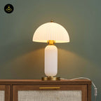 Stainless Steel Vintage Table Lamp – Adjustable Amber Glass Shade | Vintage Table Lamp for Living Room & Bedroom | Jagmag Lights