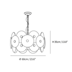 Gold Chandelier with Amber & Clear Glass – Elegant Ceiling Light | Jagmag Lights