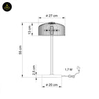 Brass and Ribbed Amber Glass Table Lamp – Vintage Design | Vintage Table Lamp for Living Room, Bedroom | Jagmag Lights