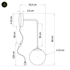 Golden Glass Wall Lamp – Brass Finish | Wall Sconce for Living Room & Bedroom | Jagmag Lights