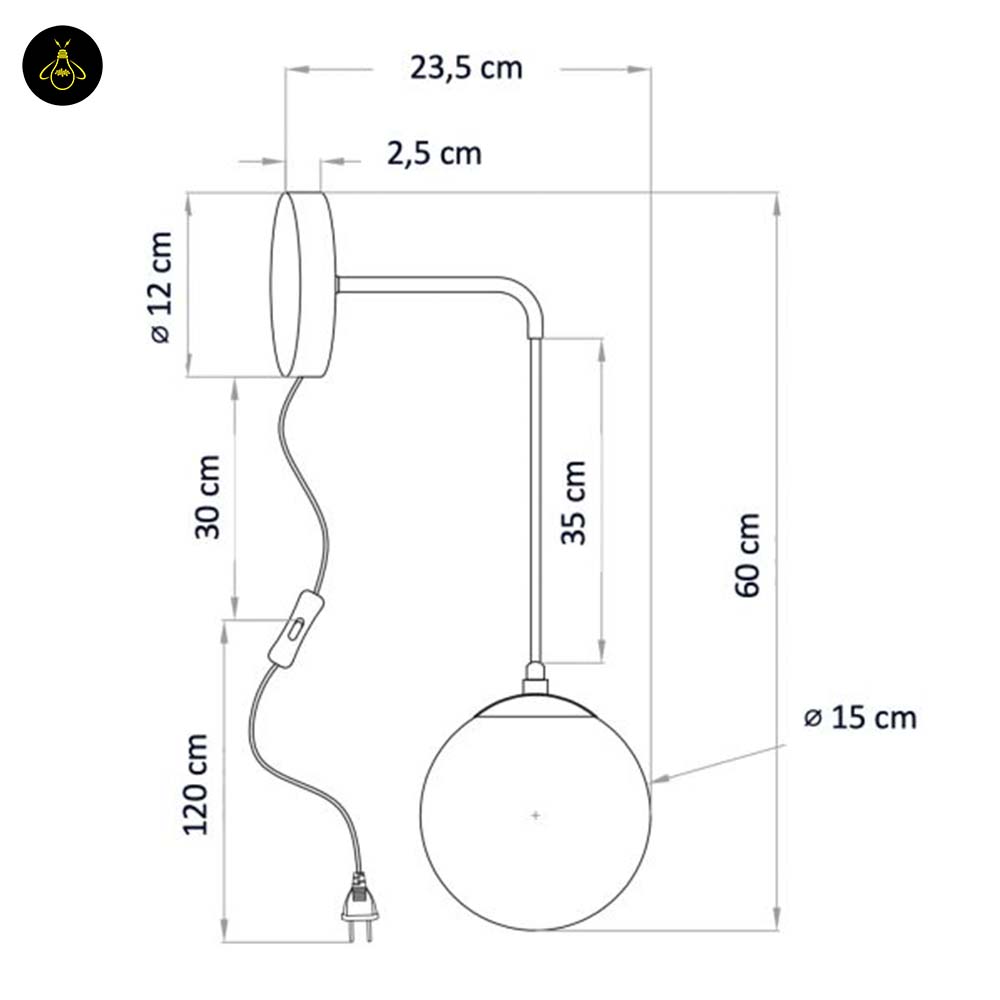 Golden Glass Wall Lamp – Brass Finish | Wall Sconce for Living Room & Bedroom | Jagmag Lights
