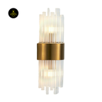 Gold-Plated Art Deco Glass Wall Lamp – Almeria Sconce | crystal glass wall light for Living & Hallway | Jagmag Lights