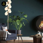 Gilded Stainless Steel Floor Lamp – Spherical Glass Globes | Modern Floor Lamp for Living Room & Bedroom | Jagmag Lights