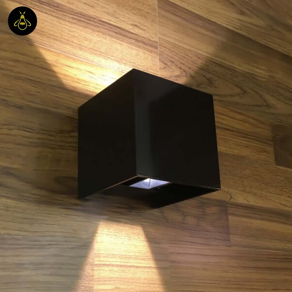 Stainless Steel LED Wall Light – Black Matte Cubic | Waterproof Lighting for Indoor/Outdoor Walls | Jagmag Lights