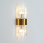 Gold-Plated Art Deco Glass Wall Lamp – Almeria Sconce | crystal glass wall light for Living & Hallway | Jagmag Lights