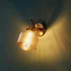 Textured Amber Glass Bell Wall Light – Rustic Vintage | Glass Wall Light for Dining & Hallway | Jagmag Lights