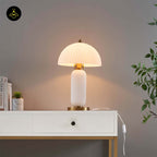 Stainless Steel Vintage Table Lamp – Adjustable Amber Glass Shade | Vintage Table Lamp for Living Room & Bedroom | Jagmag Lights