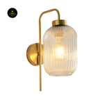 Fluted Glass Wall Light – Vintage Golden Chandelier Light | Wall Light for Living & Bedroom | Jagmag Lights