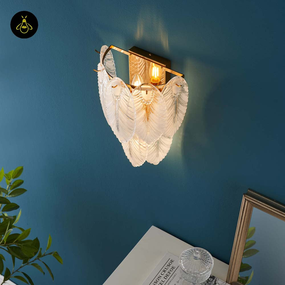 Brass & Opaline Glass Wall Lamp – Gold Oval Frame | Crystal Pendant Light for Halls & Bedrooms | Jagmag Lights