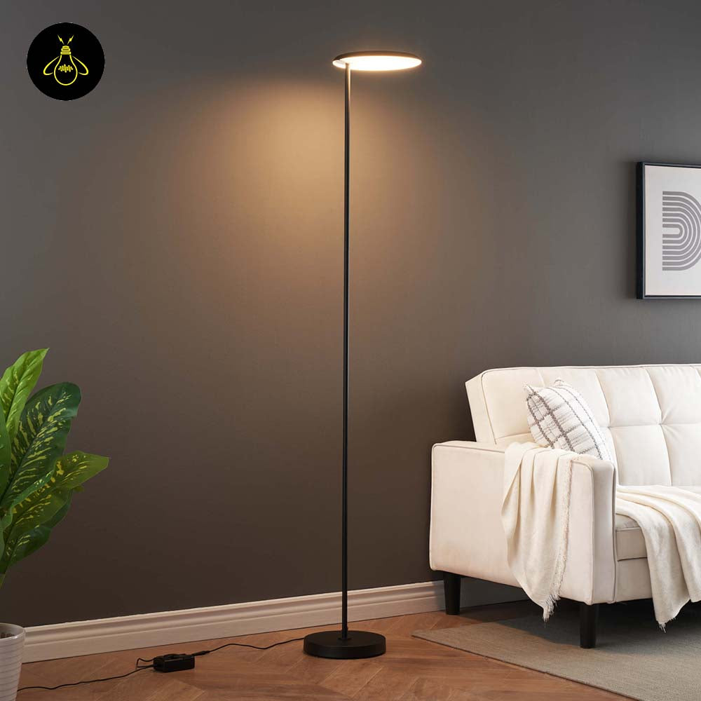 Matte Black Aluminum Floor Lamp – Adjustable Head, Dimmable | Black Floor Lamp for Living & Bedroom | Jagmag Lights