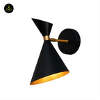 Stainless Steel Black Gold Wall Light – Double Cone Design | Lighting for Living Rooms & Bedrooms | Jagmag Lights