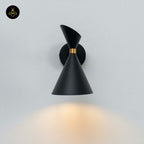 Stainless Steel Black Gold Wall Light – Double Cone Design | Lighting for Living Rooms & Bedrooms | Jagmag Lights