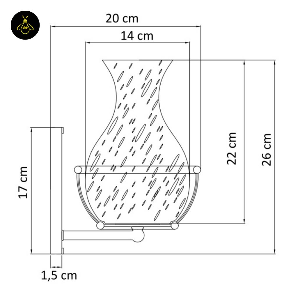 Glass & Metal Wall Light – Black Industrial Vase | Corridor & Living Room Lighting | Jagmag Lights