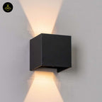 Stainless Steel LED Wall Light – Black Matte Cubic | Waterproof Lighting for Indoor/Outdoor Walls | Jagmag Lights