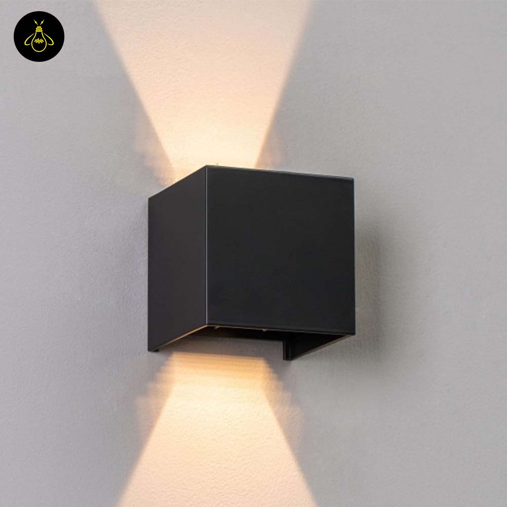 Stainless Steel LED Wall Light – Black Matte Cubic | Waterproof Lighting for Indoor/Outdoor Walls | Jagmag Lights