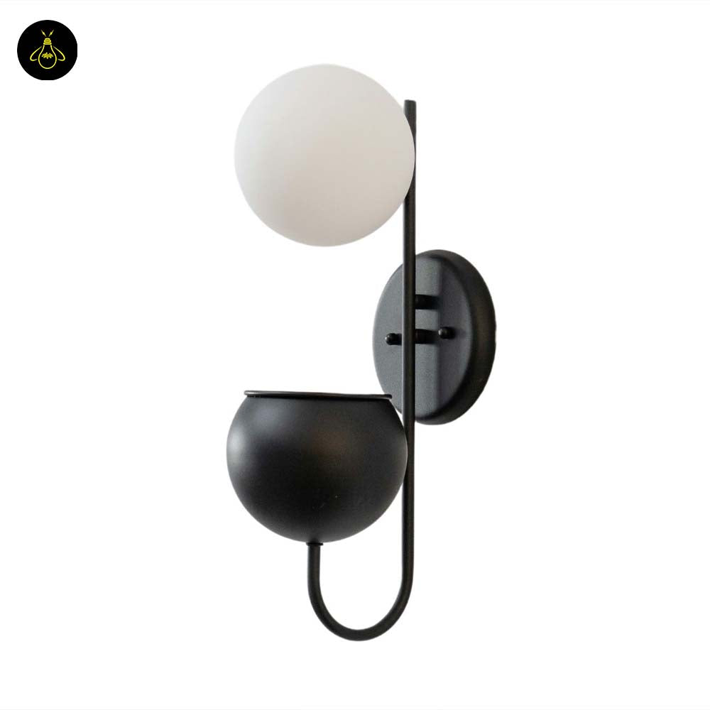 Stainless Steel Wall Light – Matte Black Plant Pot Design | Waterproof Wall Lamp for Living Room, Balcony | Jagmag Lights