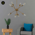 Brass & Glass Pendant Light – Modern Linear Rods | Industrial Pendant for Dining, Living | Jagmag Lights