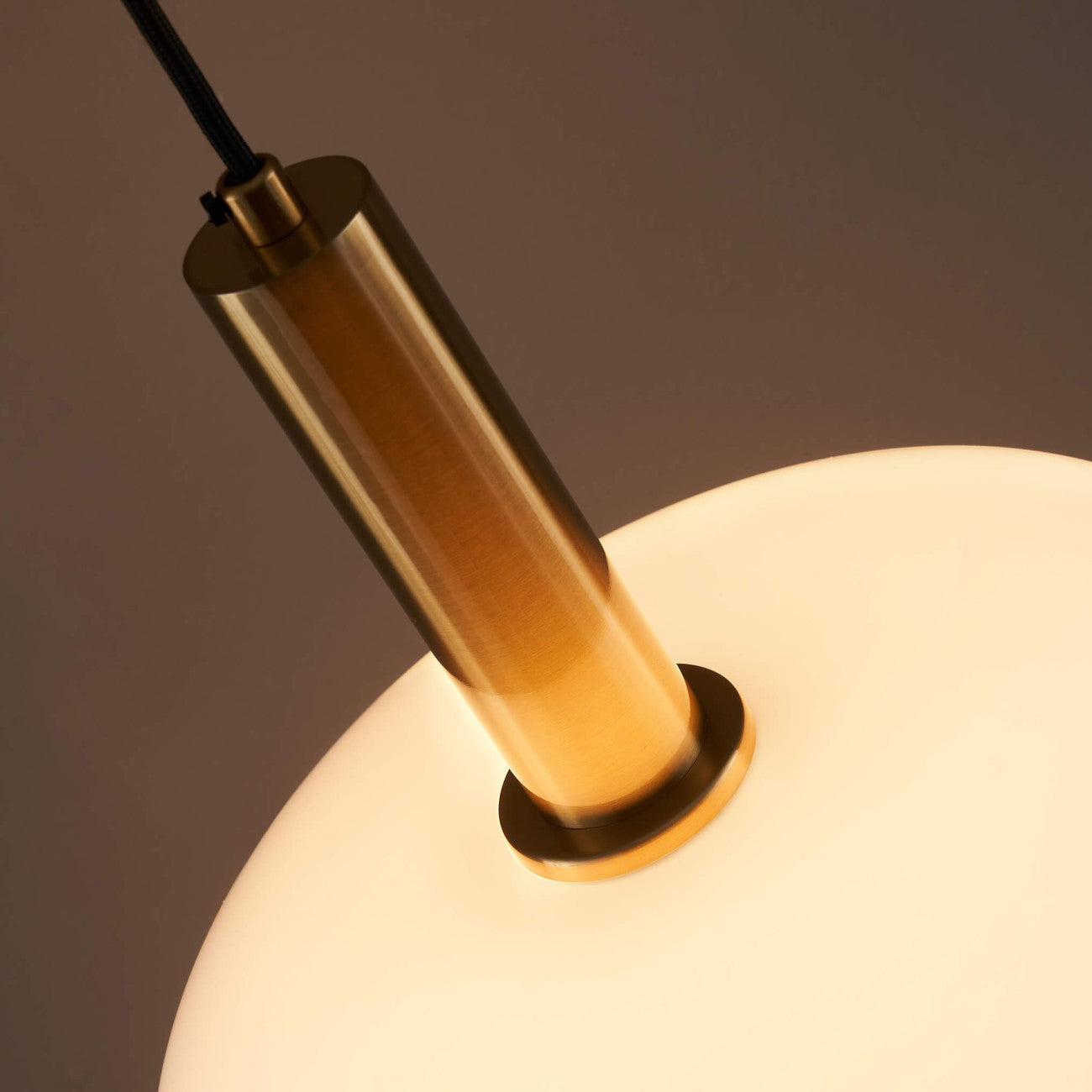 Brass + Opaline Glass Pendant Light – Modern Round Design | Pendant Lighting for Living Room, Bedroom | Jagmag Lights