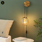 Golden Glass Wall Lamp – Brass Finish | Wall Sconce for Living Room & Bedroom | Jagmag Lights