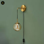 Golden Glass Wall Lamp – Brass Finish | Wall Sconce for Living Room & Bedroom | Jagmag Lights