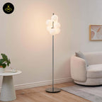 Chrome Floor Lamp with 7 Glass Spheres – Polished Chrome | Designer Floor Lamp for Living Room | Jagmag Lights