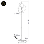 Chrome Floor Lamp with 7 Glass Spheres – Polished Chrome | Designer Floor Lamp for Living Room | Jagmag Lights