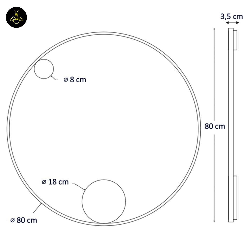 Brass Finish Metal LED Ceiling/Wall Light – Ultra-Minimalist Circle | Dimmable Lighting for Living, Dining & Bedroom | Jagmag Lights