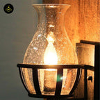 Glass & Metal Wall Light – Black Industrial Vase | Corridor & Living Room Lighting | Jagmag Lights