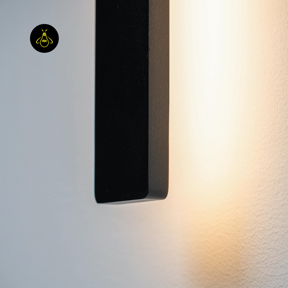 Ultra-Minimalist LED Wall Lamp – Black Slim Bar IP65 | LED Wall Light for Bathrooms & Corridors | Jagmag Lights
