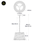 Crystal Glass Pendant Light – Trapezoid Design With Silver Finish | Elegant Hanging Light for Living Room, Dining, Bedroom | Jagmag Lights