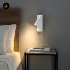 Stainless Steel LED Wall Light – Matte White USB Reading | White LED Wall Light for Bedrooms | Jagmag Lights