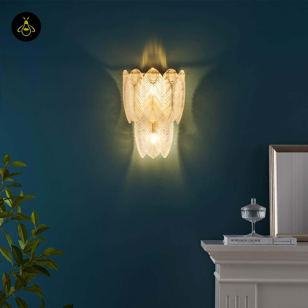 Brass & Opaline Glass Wall Lamp – Gold Oval Frame | Crystal Pendant Light for Halls & Bedrooms | Jagmag Lights