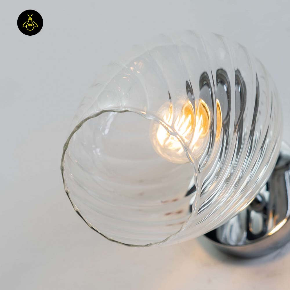 Textured Glass Wall Light – Clear Finish | Decorative Wall Light for Living Rooms, Hallways | Jagmag Lights