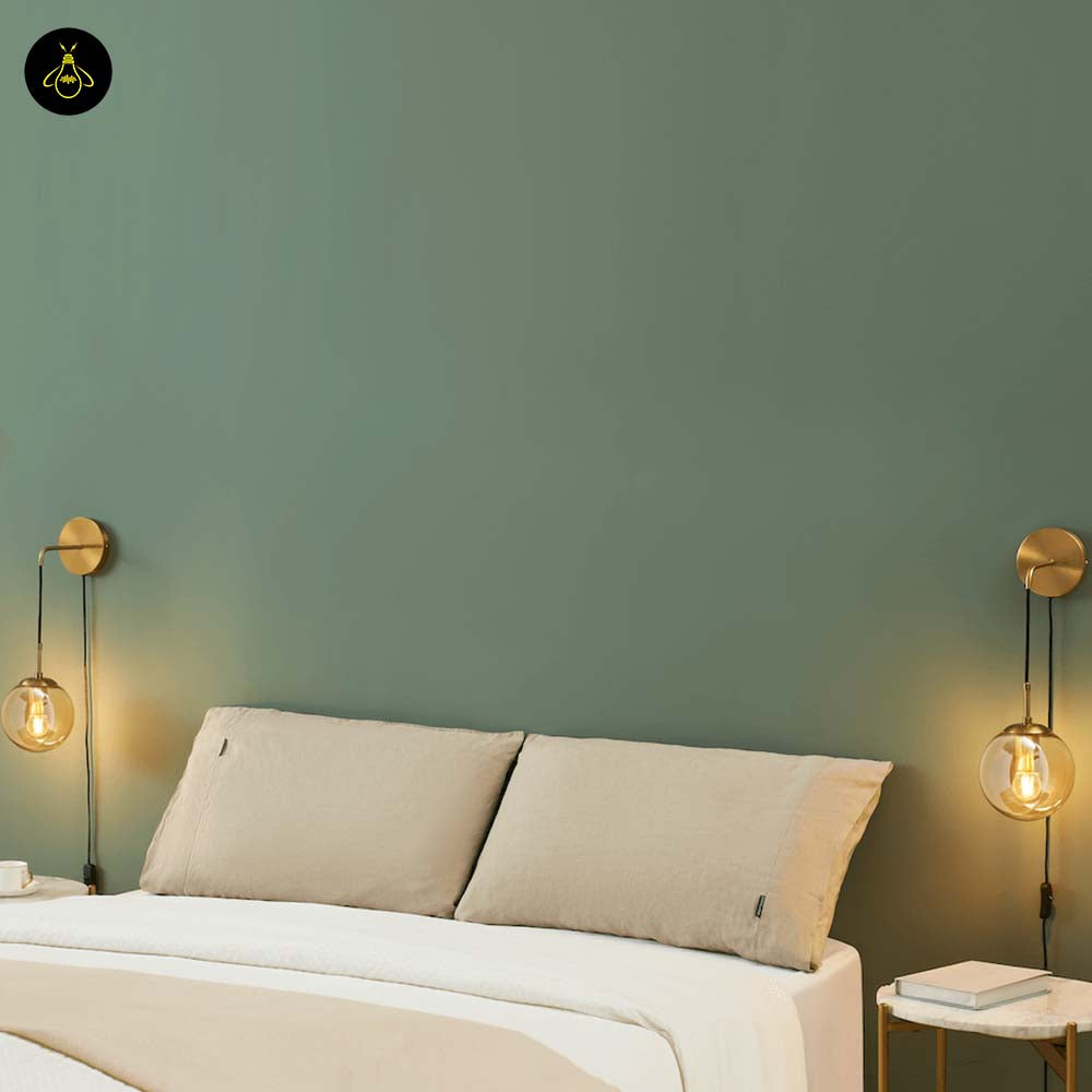 Golden Glass Wall Lamp – Brass Finish | Wall Sconce for Living Room & Bedroom | Jagmag Lights