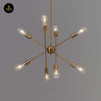 Brass & Glass Pendant Light – Modern Linear Rods | Industrial Pendant for Dining, Living | Jagmag Lights