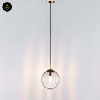 Glass Suspension Ball Pendant – Ribbed Smoked Finish | Decorative Pendant for Living & Dining Rooms | Jagmag Lights