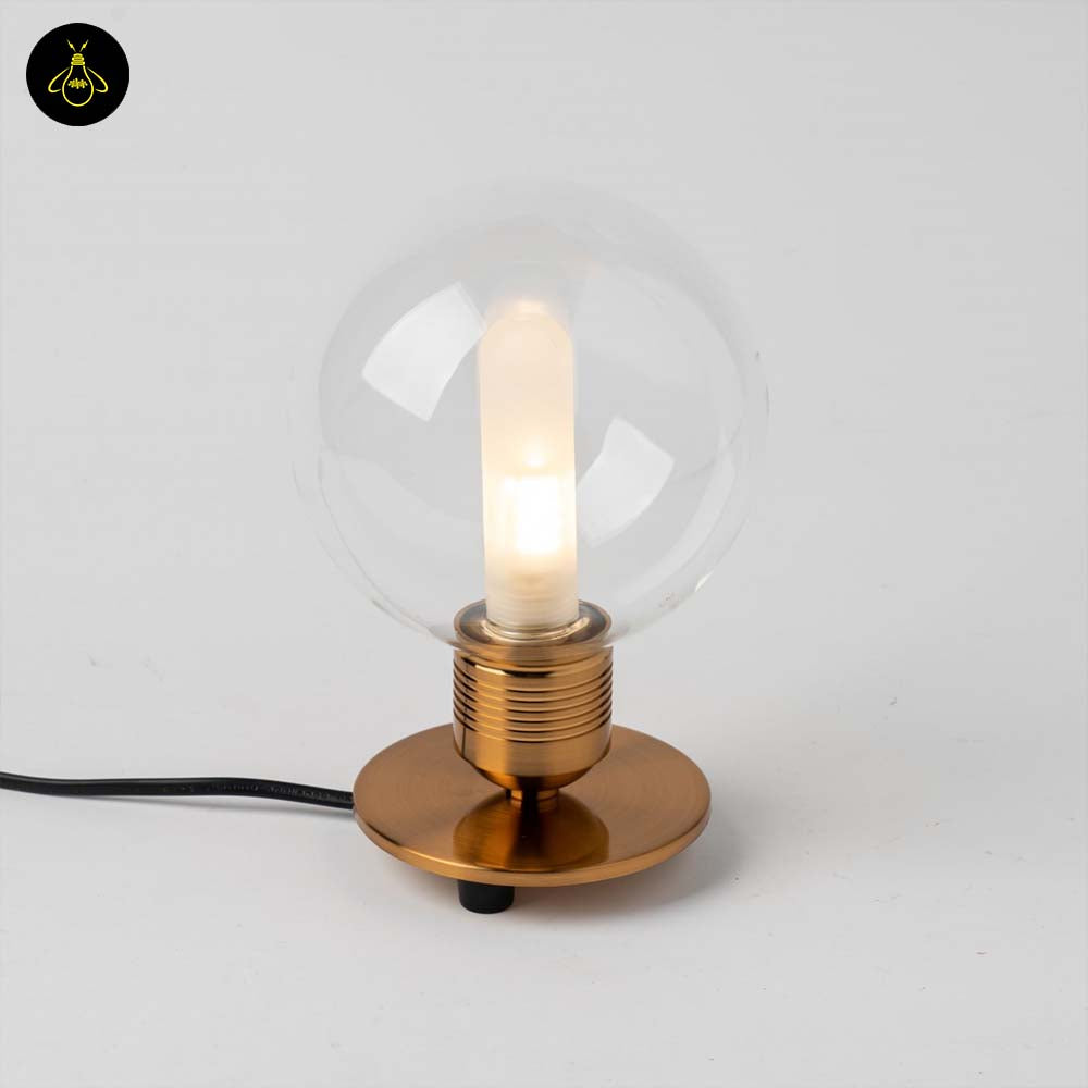 Vintage Glass Table Lamp – Transparent Sphere | Table Lamp for Living Room | Jagmag Lights