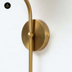 Brass & Glass Wall Lamp – Vintage Spherical Opal Finish | Wall Lighting for Living, Bedroom, Corridor | Jagmag Lights