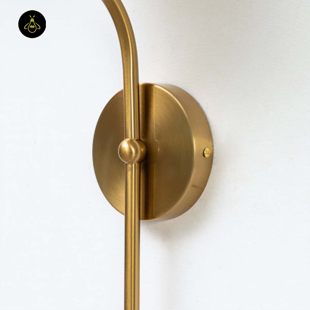 Brass & Glass Wall Lamp – Vintage Spherical Opal Finish | Wall Lighting for Living, Bedroom, Corridor | Jagmag Lights