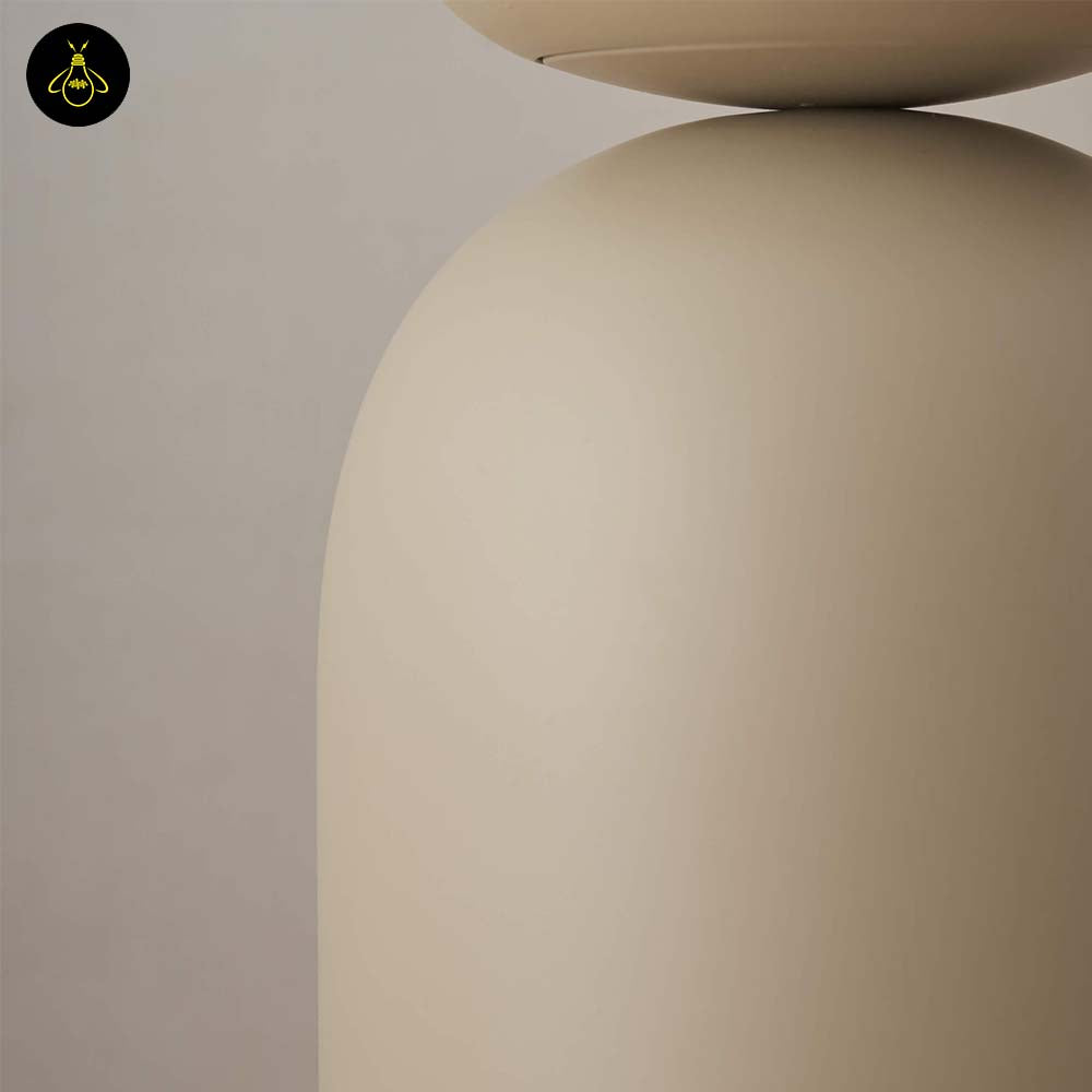 Stainless Steel Table Lamp – Taupe & White Globe | LED Table Light for Living/Study | Jagmag Lights