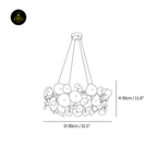 Jagmag Lights Lotus Petal Chandelier with Ceramic Design, 31.5″ Diameter, Adjustable Height, for Living Room or Dining Room - Fancy and Decorative lights - Brand name jagmag lights